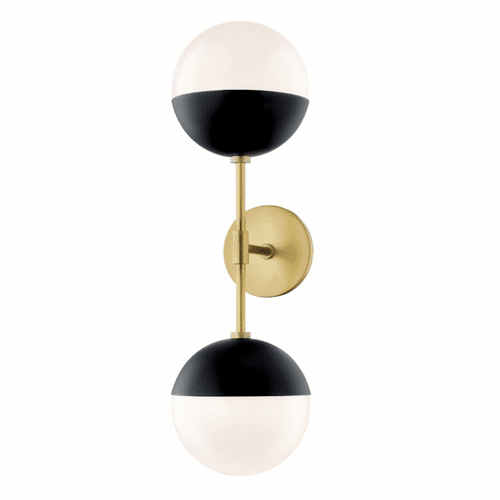Mitzi Renee 2-LT Wall Sconce - Aged Brass & Black - H344102A-AGB/BK