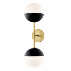 Mitzi Renee 2-LT Wall Sconce - Aged Brass & Black - H344102A-AGB/BK Mitzi Renee 2-LT Wall Sconce - Aged Brass & Black - H344102A-AGB/BK