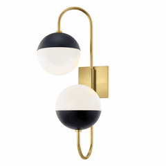 Mitzi Renee 2-LT Wall Sconce - Aged Brass & Black - H344102B-AGB/BK Mitzi Renee 2-LT Wall Sconce - Aged Brass & Black - H344102B-AGB/BK