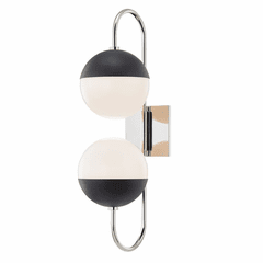 Mitzi Renee 2-LT Wall Sconce - Polished Nickel & Black - H344102B-PN/BK Mitzi Renee 2-LT Wall Sconce - Polished Nickel & Black - H344102B-PN/BK
