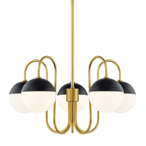 Mitzi Renee 5-LT Chandelier - Aged Brass & Black - H344805-AGB/BK