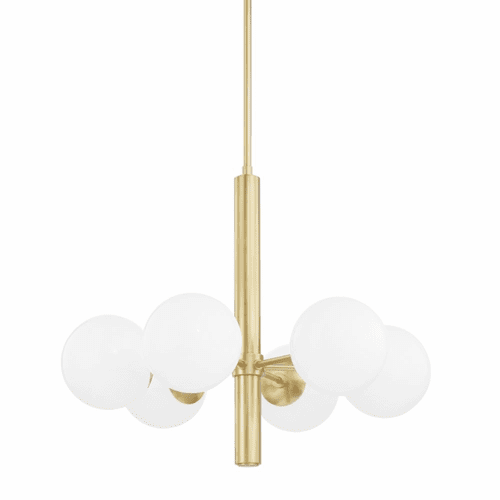 Mitzi Stella 6 Light Chandelier - Aged Brass - H105806-AGB