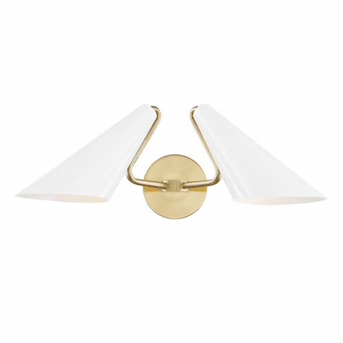 Mitzi Talia 2-LT Wall Sconce - Aged Brass/Dove Gray - H399102-AGB/DG