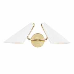 Mitzi Talia 2-LT Wall Sconce - Aged Brass/Dove Gray - H399102-AGB/DG