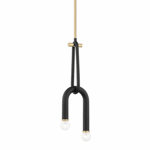 Mitzi Whit 2-LT Pendant - Aged Brass & Black - H382702-AGB/BK
