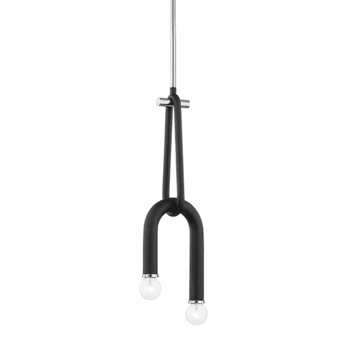 Mitzi Whit 2-LT Pendant - Polished Nickel & Black - H382702-PN/BK