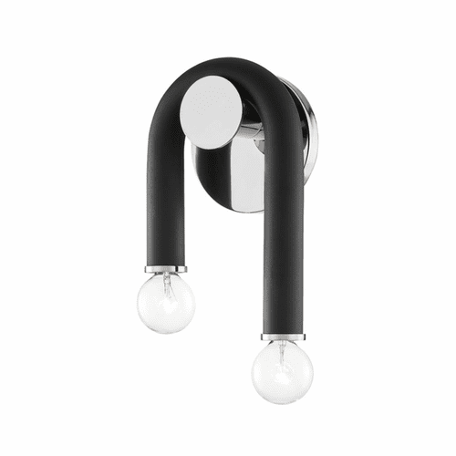 Mitzi Whit 2-LT Wall Sconce - Polished Nickel & Black - H382102-PN/BK