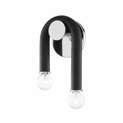 Mitzi Whit 2-LT Wall Sconce - Polished Nickel & Black - H382102-PN/BK Mitzi Whit 2-LT Wall Sconce - Polished Nickel & Black - H382102-PN/BK