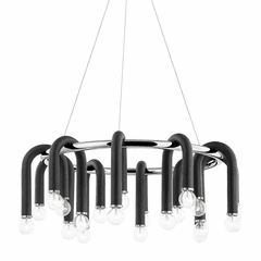 Mitzi Whit 20-LT Chandelier - Polished Nickel & Black - H382820-PN/BK Mitzi Whit 20-LT Chandelier - Polished Nickel & Black - H382820-PN/BK