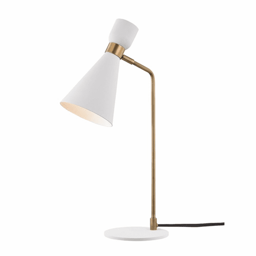 Mitzi Willa 1-LT Table Lamp - Aged Brass & White - HL295201-AGB/WH