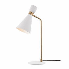Mitzi Willa 1-LT Table Lamp - Aged Brass & White - HL295201-AGB/WH