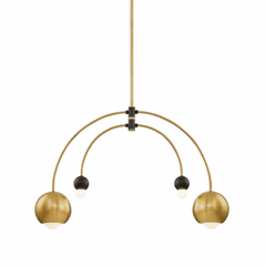 Mitzi Willow 4-LT Chandelier - Aged Brass & Black - H348804-AGB/BK
