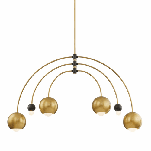 Mitzi Willow 6-LT Chandelier - Aged Brass & Black - H348806-AGB/BK
