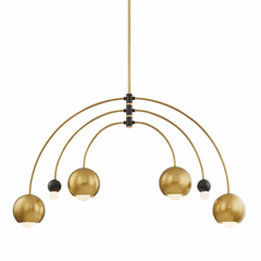 Mitzi Willow 6-LT Chandelier - Aged Brass & Black - H348806-AGB/BK