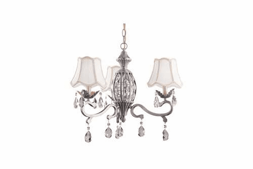 Monte Carlo 3-Light Crystal Light Kit/Pendant, 3' Chain & 5' Wire English Pewter MC198EP-L