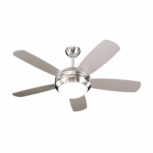Monte Carlo 44" Discus II Ceiling Fan - Brushed Steel w/Matte Opal - 5DI44BSD
