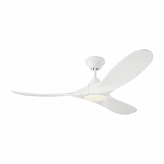 Monte Carlo 52" Maverick II LED Ceiling Fan - Matte White - 3MAVR52RZWD