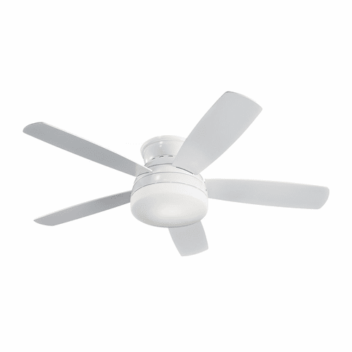 Monte Carlo 52" Traverse Semi-Flush Ceiling Fan - White w/Matte Opal - 5TV52WHD