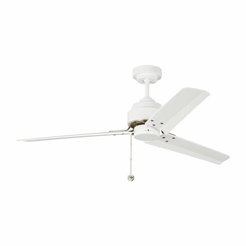 Monte Carlo 54" Arcade Ceiling Fan - Matte White w/Burnished Brass - 3AR54RZW