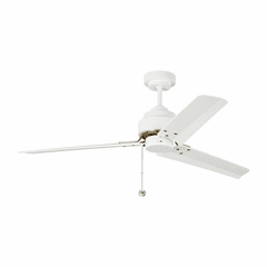 Monte Carlo 54" Arcade Ceiling Fan - Matte White w/Burnished Brass - 3AR54RZW