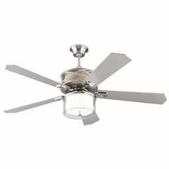 Monte Carlo 54" Piper Ceiling Fan - Brushed Steel - 5PPR54BS
