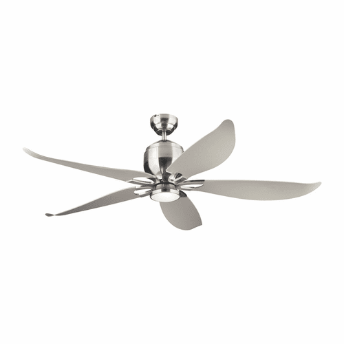 Monte Carlo 56" Lily Ceiling Fan - Brushed Steel - 5LLR56BSD-V1