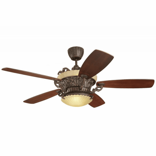 Monte Carlo 56" Strasburg Ceiling Fan - Tuscan Bronze - 5SBR56TBD-L