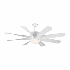 Monte Carlo 56" Turbine LED Ceiling Fan - Matte White - 8TNR56RZWD-V1
