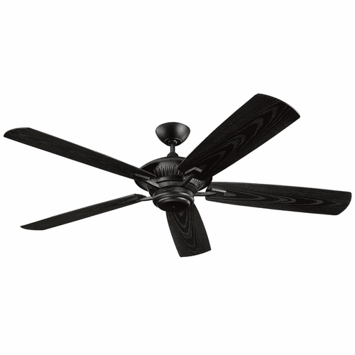 Monte Carlo 60" Cyclone Outdoor Ceiling Fan - Matte Black - 5CY60BK