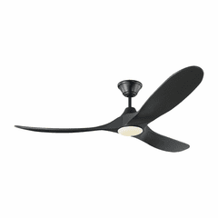 Monte Carlo 60" Maverick LED Ceiling Fan - Matte Black - 3MAVR60BKBKD