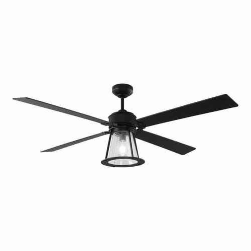 Monte Carlo 60" Rockland LED Ceiling Fan - Midnight Black - 4RKR60MBKD