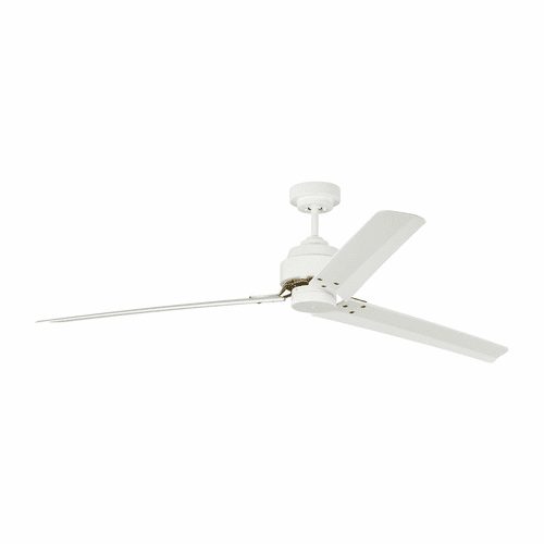 Monte Carlo 68" Arcade Ceiling Fan - Matte White w/Burnished Brass - 3ARR68RZW