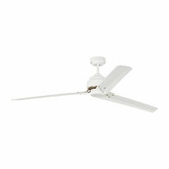Monte Carlo 68" Arcade Ceiling Fan - Matte White w/Burnished Brass - 3ARR68RZW