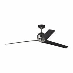 Monte Carlo 68" Arcade Ceiling Fan - Midnight Black/Polished Nickel - 3ARR68MBKPN