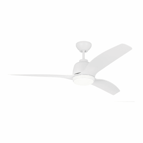 Monte Carlo Avila Coastal 54" Ceiling Fan W/LED - Matte White - 3AVLCR54RZWD