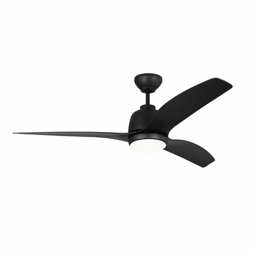 Monte Carlo Avila Coastal 54" Ceiling Fan W/LED - Midnight Black - 3AVLCR54MBKD
