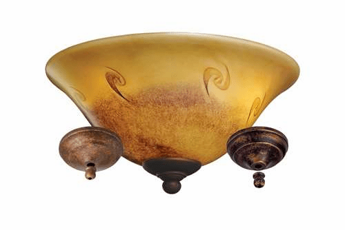 Monte Carlo Bowl Light Kit w/BR/RB/TB Bowl Caps Alabaster Swirl MC216-L