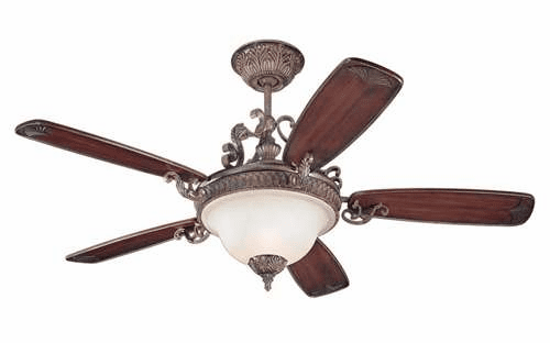 Monte Carlo Coventry Castle 60'' 5 Blade Carved Gradient Walnut/Gradient Walnut Mediterranean Bronze 5CSR60MBD