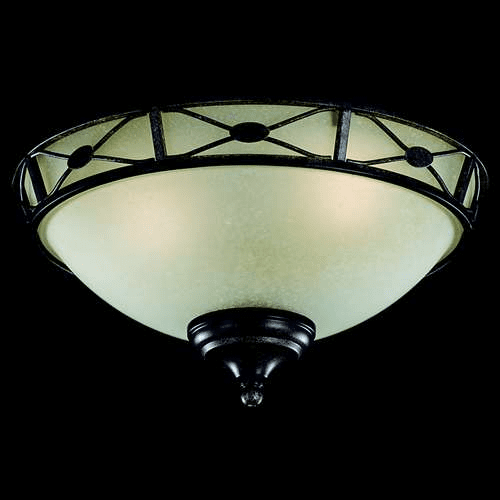 Monte Carlo Deco Medallion Bowl, Champagne Mist Glass Mediterranean Bronze MC21MB