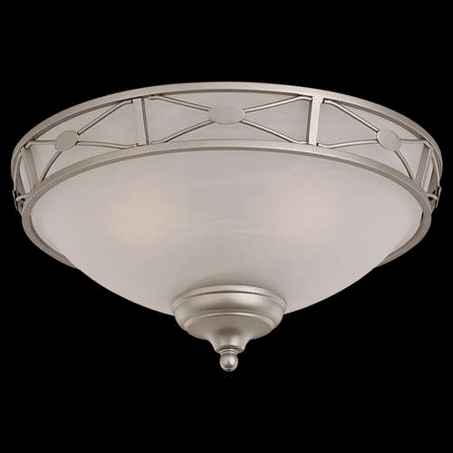 Monte Carlo Deco Medallion Bowl, White Faux Alabaster Brushed Pewter MC21BP-L