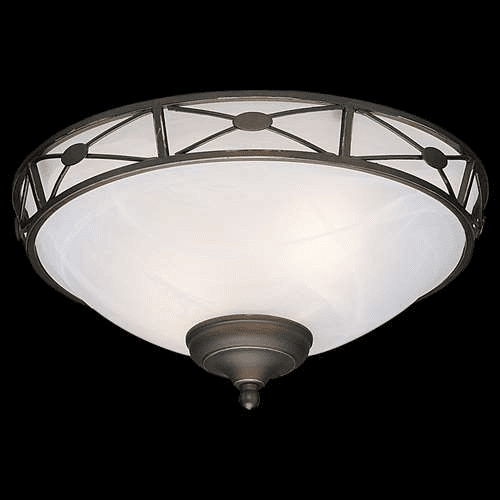 Monte Carlo Deco Medallion Bowl, White Faux Alabaster Roman Bronze MC21RB-L