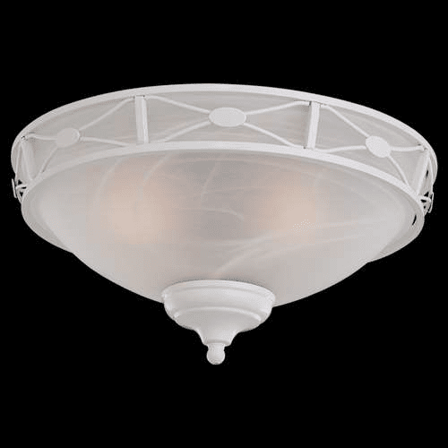 Monte Carlo Deco Medallion Bowl, White Faux Alabaster White MC21WH-L