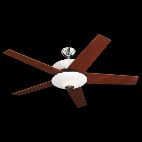 Monte Carlo Gemini 52" 5 Blade Mahogany Brushed Steel 5GMR52BSD-L