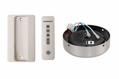 Monte Carlo Hand-held remote control, receiver, & POLISHED NICKEL hub - MCRC2RALPN Monte Carlo Hand-held remote control, receiver, & POLISHED NICKEL hub - MCRC2RALPN