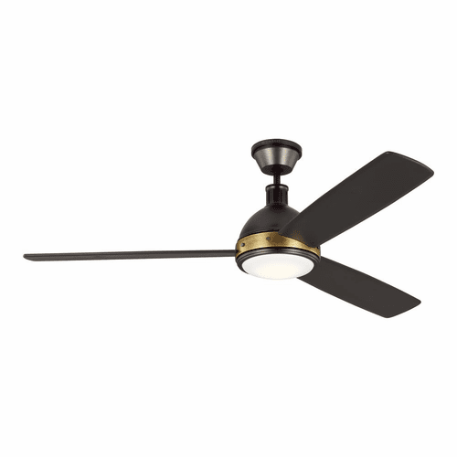 Monte Carlo Hicks 60" Ceiling Fan w/LED - Rubbed Bronze/Brass - 3HCKR60BNZHABD
