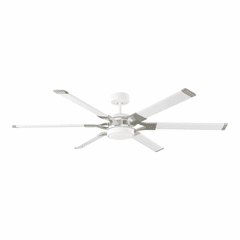 Monte Carlo Loft 62" Ceiling Fan w/LED - Matte White / Brushed Steel - 6LFR62RZWD Monte Carlo Loft 62" Ceiling Fan w/LED - Matte White / Brushed Steel - 6LFR62RZWD