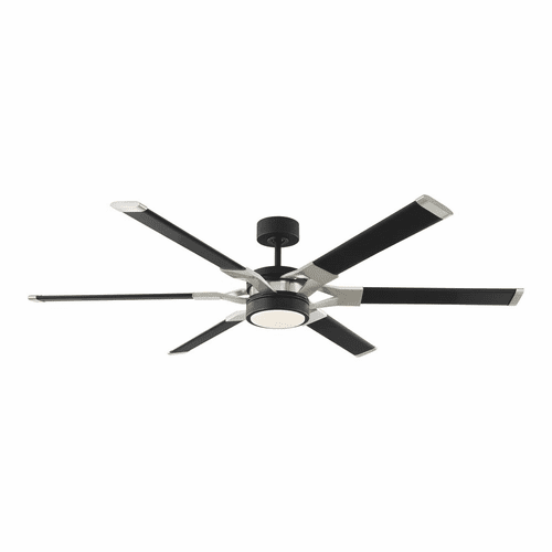 Monte Carlo Loft 62" Ceiling Fan w/LED - Midnight Black/Brushed Steel - 6LFR62MBKD