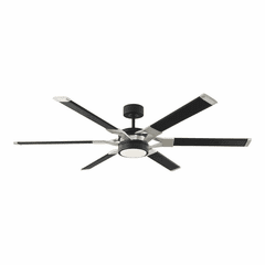 Monte Carlo Loft 62" Ceiling Fan w/LED - Midnight Black/Brushed Steel - 6LFR62MBKD Monte Carlo Loft 62" Ceiling Fan w/LED - Midnight Black/Brushed Steel - 6LFR62MBKD