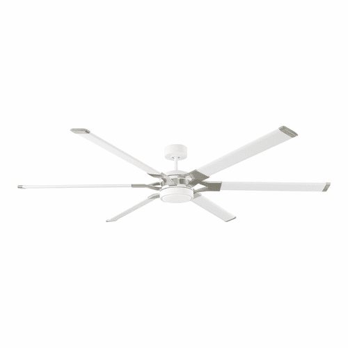 Monte Carlo Loft 72" Ceiling Fan w/LED - Matte White / Brushed Steel - 6LFR72RZWD
