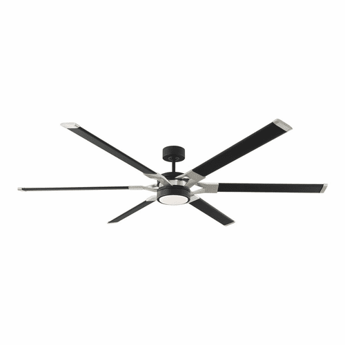 Monte Carlo Loft 72" Ceiling Fan w/LED - Midnight Black/Brushed Steel - 6LFR72MBKD
